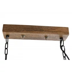 PLAFONNIER CALANDRE OVALE 4 LUMIÈRES MANGUIER 80x24x28cm