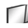 MIROIR VERRIÈRE CARRÉ MÉTAL NOIR 90x1.8x90cm