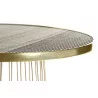 BOUT DE CANAPÉ FILAIRE DORÉE ET PLATEAU BOIS MDF D40xH40cm