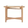 PETITE TABLE RONDE ROTIN PAULOWNIA DESSUS CANNAGE