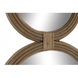 DOUBLE MIROIR ROTIN NATUREL 41x2x83cm
