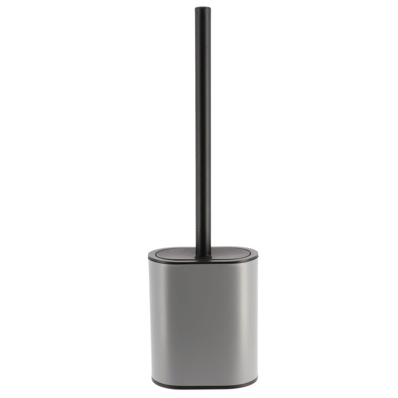 BROSSE WC PLATE GRIS/NOIR EN SILICONE ET