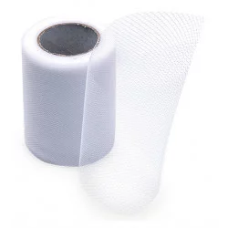 TULLE 8CMX 20M BLANC
