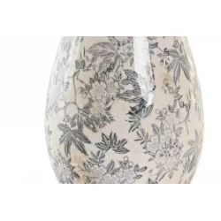 VASE FLEURS BLANC ROMANTIQUE CÉRAMIQUE D13xH26cm