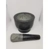 MORTIER ET PILON EN GRANIT NOIR