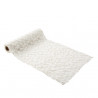 CHEMIN TABLE DAISY FLEURI BRODE BLANC OR