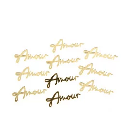 DECO AMOUR X10 EN PLEXI OR 2X 5CM