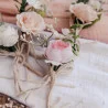 BOUQUET DE FEUILLAGES, PIVOINE ROSE ET JASMIN