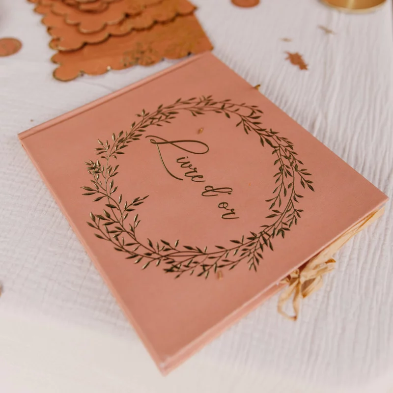 LIVRE D'OR JOLIS BRINS TERRACOTTA ET OR