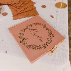 LIVRE D'OR JOLIS BRINS TERRACOTTA ET OR