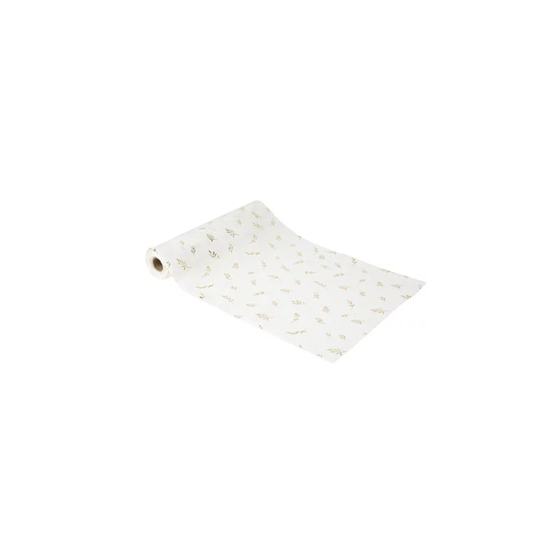 CHEMIN TABLE JOLIS BRINS MOUSSELINE BLAN