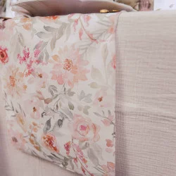 CHEMIN TABLE DAHLIA MOUSSELINE BLANC ET