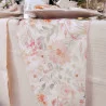CHEMIN TABLE DAHLIA MOUSSELINE BLANC ET