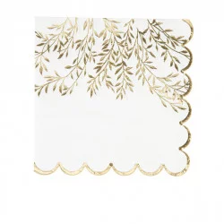 SERVIETTES X16 JOLIS BRINS BLANCHES ET O