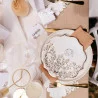 ASSIETTES X8 JOLIS BRINS BLANCHES ET OR