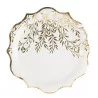 ASSIETTES X8 JOLIS BRINS BLANCHES ET OR