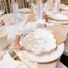 ASSIETTES X8 JOLIS BRINS BLANCHES ET OR