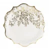 ASSIETTES X8 JOLIS BRINS BLANCHES ET OR