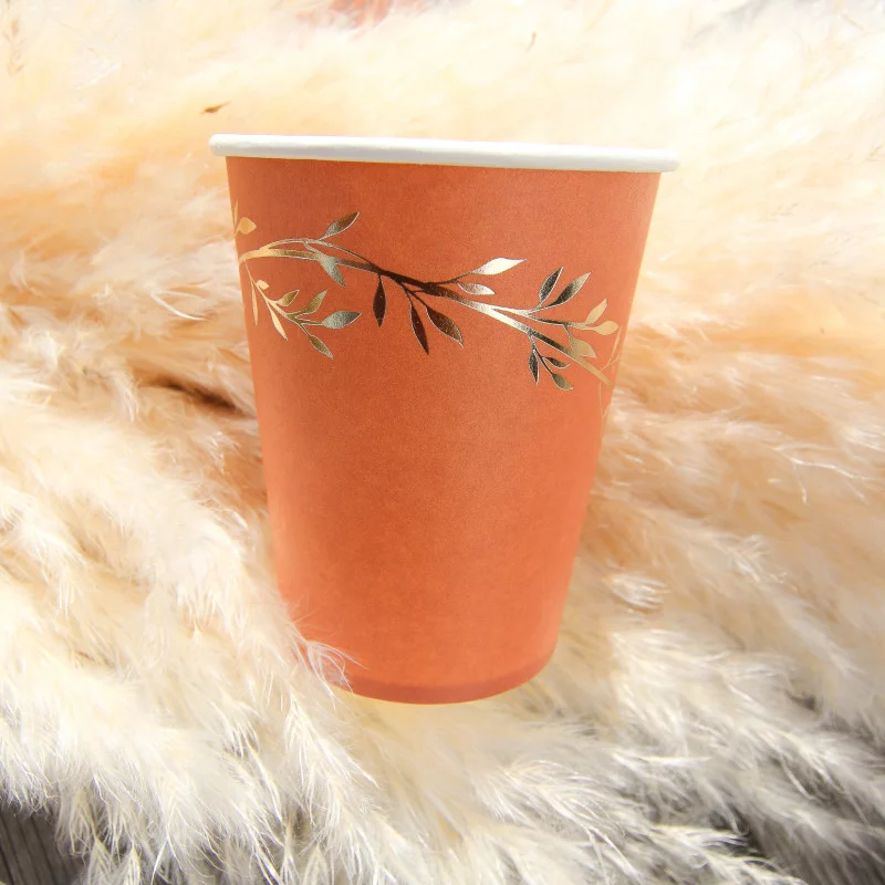 GOBELETS X8 JOLIS BRINS TERRACOTTA ET OR
