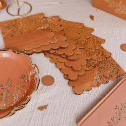 SERVIETTES X16 JOLIS BRINS TERRACOTTA ET