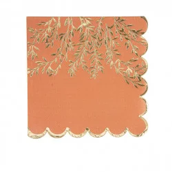 SERVIETTES X16 JOLIS BRINS TERRACOTTA ET