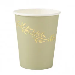 GOBELETS X8 JOLIS BRINS VERT SAUGE ET OR