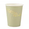 GOBELETS X8 JOLIS BRINS VERT SAUGE ET OR