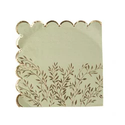 SERVIETTES X16 JOLIS BRINS VERT SAUGE ET