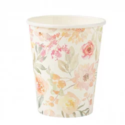 GOBELETS X8 DAHLIA BLANCS ET COULEURS PA