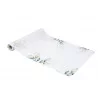 CHEMIN TABLE BOTANIQUE TISSU BLANC FEUIL