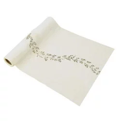 CHEMIN TABLE JOLIS BRINS MOUSSELINE BLAN