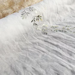CHEMIN TABLE JOLIS BRINS MOUSSELINE BLAN
