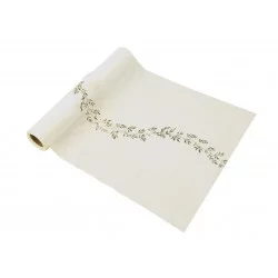 CHEMIN TABLE JOLIS BRINS MOUSSELINE BLAN