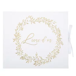 LIVRE D'OR JOLIS BRINS BLANC ET OR 22X 1