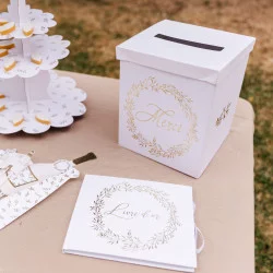 LIVRE D'OR JOLIS BRINS BLANC ET OR 22X 1