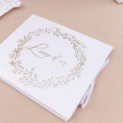 LIVRE D'OR JOLIS BRINS BLANC ET OR 22X 1