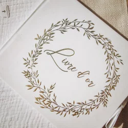 LIVRE D'OR JOLIS BRINS BLANC ET OR 22X 1