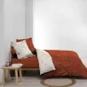 PARURE DE LIT 2 PERSONNES BELFLOR TERRACOTTA OR BLANC 240x220cm PARURE DE LIT 2 PERSONNES BELFLOR TERRACOTTA OR BLANC 240x220cm