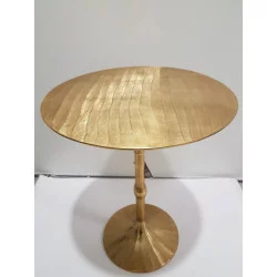 GUÉRIDON ROND MÉTAL OR 51x39x25cm