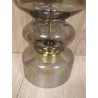 PHOTOPHORE LED VERRE GRIS D13xH29cm