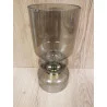 PHOTOPHORE LED VERRE GRIS D13xH29cm