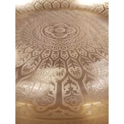 PLATEAU DÉCORATIF DORÉ KASBAH D33cm