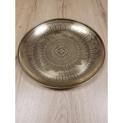 PLATEAU DÉCORATIF DORÉ KASBAH D33cm