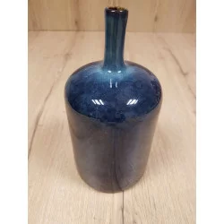 VASE BLEU NUIT EN GRÈS MM D12xH24cm