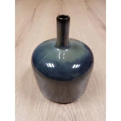VASE BLEU NUIT EN GRÈS PM D12xH16cm