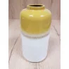 VASE ABSTRACT JAUNE BLANC D17xH30cm