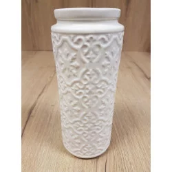 VASE CÉRAMIQUE CRÈME GRAVÉ D10xH24cm