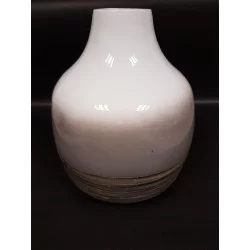 VASE BAMBOU FINITION LAQUÉ TRICOLORE D25xH30cm