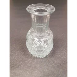 VASE GRAVURE ANCIENNE VERRE ROND D7,5xH13cm