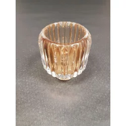 PHOTOPHORE DILI VERRE MOKA RAINURE D7xH8cm